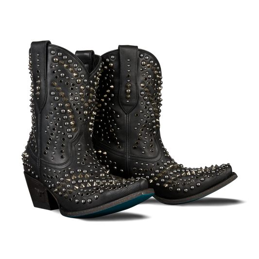 Dolly Bootie - Black Studded Leather Bootie